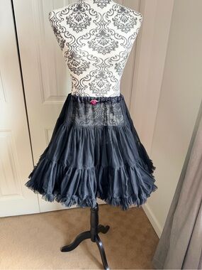 Vintage Betsey Johnson black crinoline petticoat or tulle skirt O/S